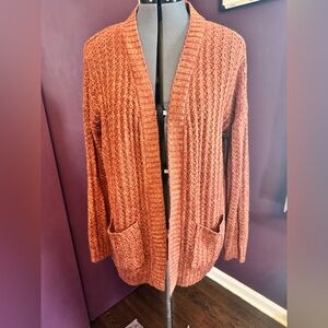 SO Women's Rust/Orange Cardigan Sweater Size small.
